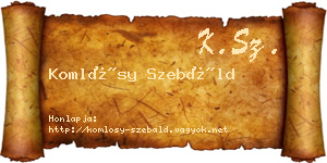 Komlósy Szebáld névjegykártya